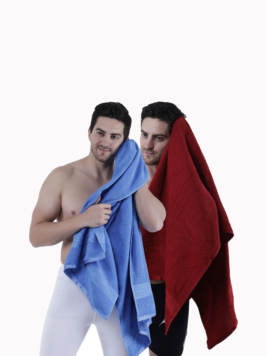 

Dollar Blue & Maroon 2 Pieces Cotton 400 GSM Bath Towels