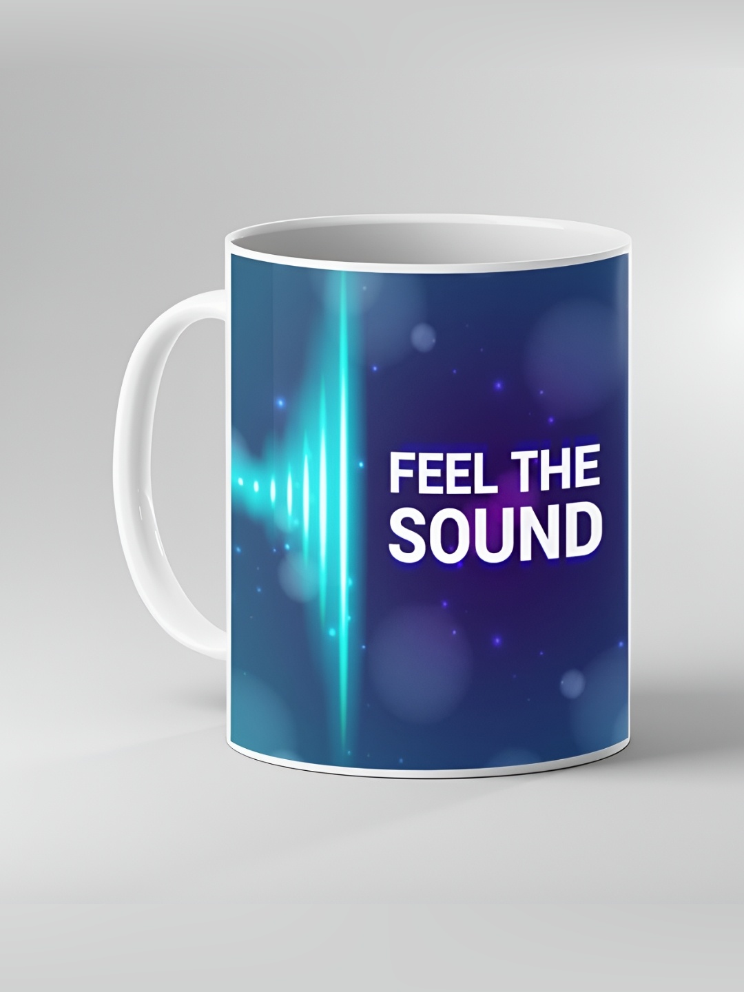 

Keviv White & Navy Blue Printed Ceramic Coffee Mug 325 ml