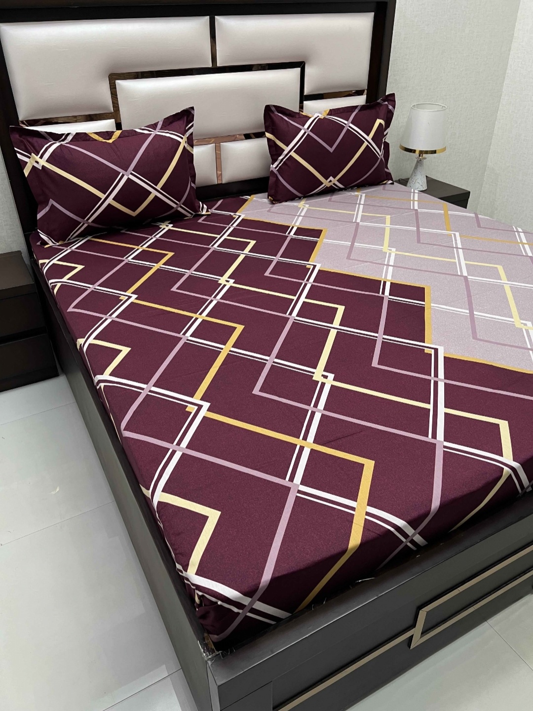 

Pure Decor Passion Fur Purple Printed Pure Cotton 250 TC Queen Bedsheet & 2 Pillow Covers