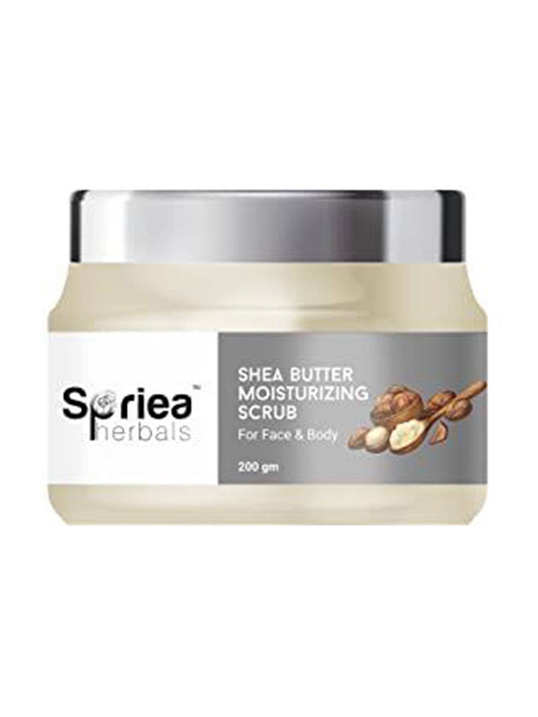 

Spriea Herbals Shea Butter Moisturizing Scrub For Face & Body Scrub- 200 g, White