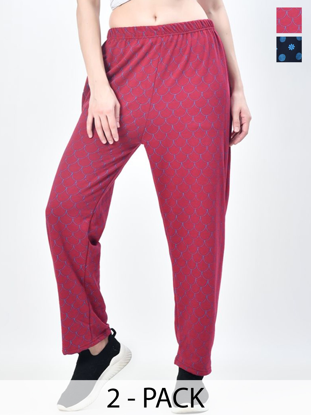 

BAESD Pack Of 2 Printed Track Pants, Navy blue