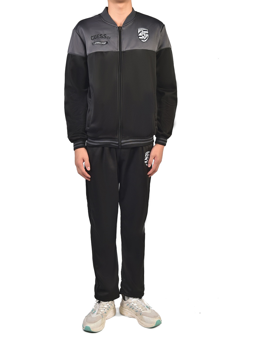 

StyleCast x Revolte Typography Jacket With Trousers, Black