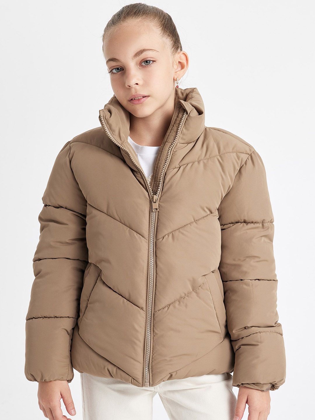 

DeFacto Girls Puffer Jacket, Beige