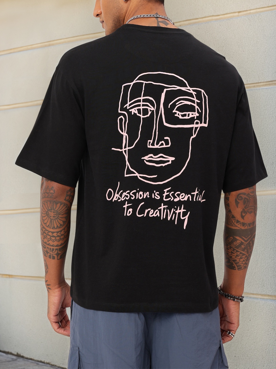

Kook N Keech Urban Fascination Printed Drop Shoulder Oversized T-shirt, Black