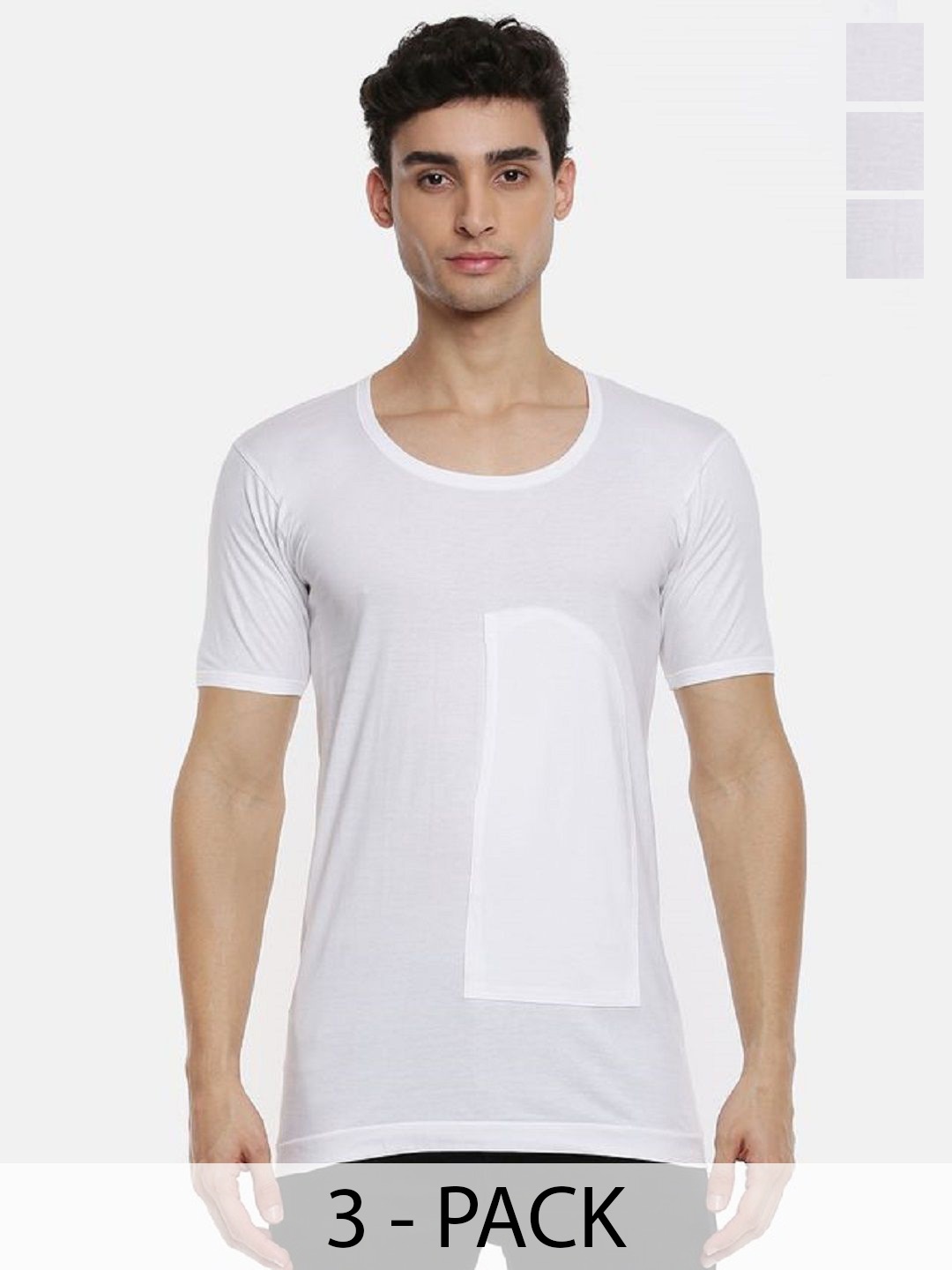 

Ramraj Pack Of 3 Cotton Short Sleeves Innerwear Vest-R1SukraPKTRNSW3P-White