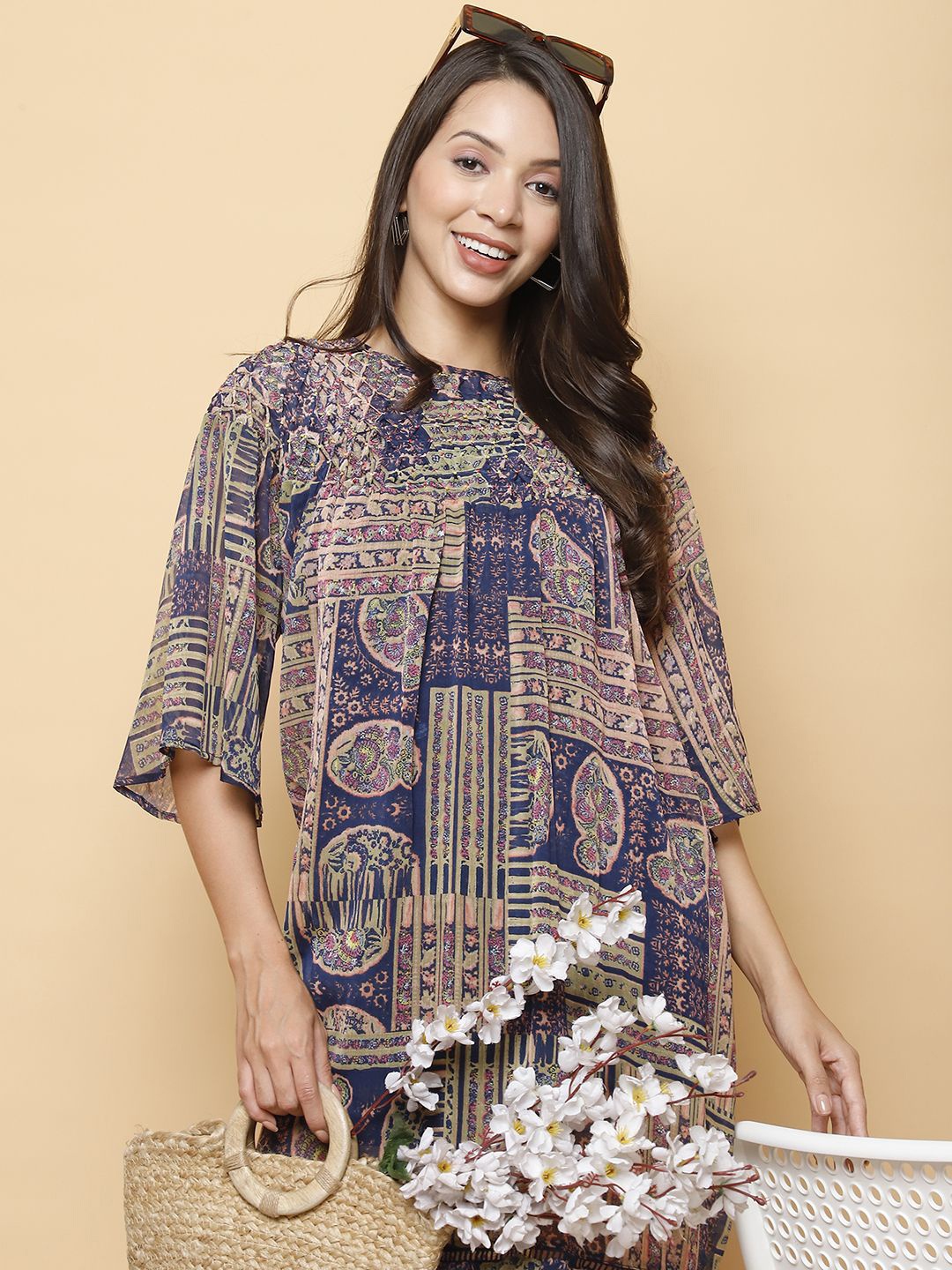 

250 DESIGNS Georgette A-Line Dress, Multi