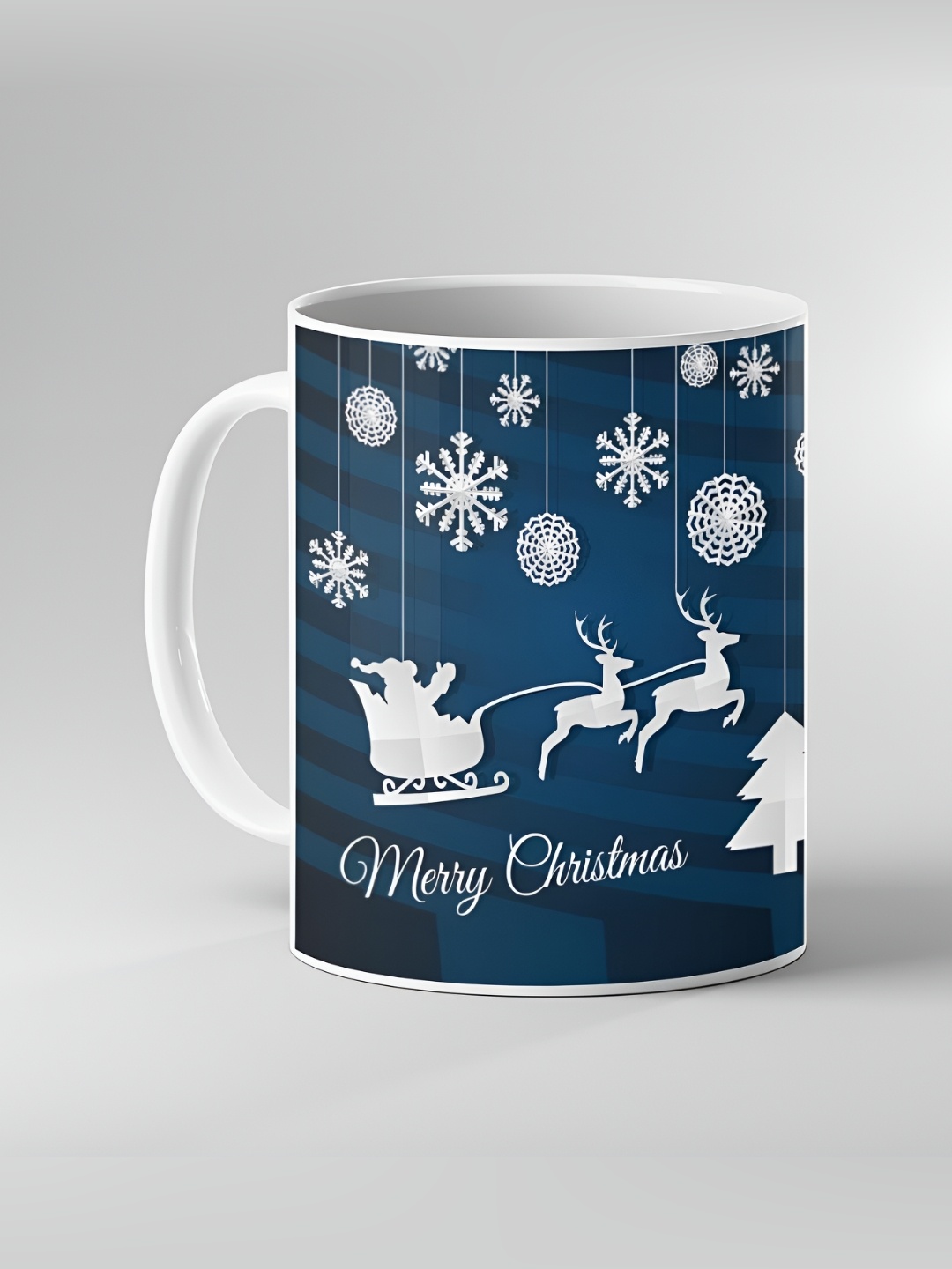 

Keviv White & Blue Dishwasher and Microwave Safe Printed Ceramic Coffee Mug 325 ml