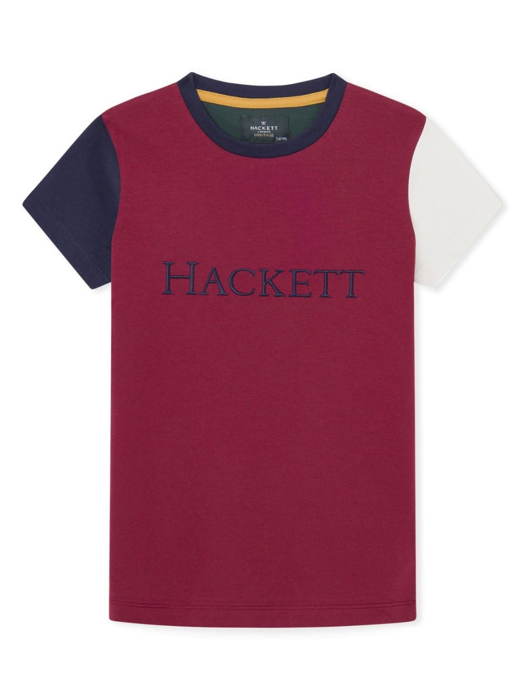 

HACKETT LONDON Boys Colourblocked Round Neck Cotton T-shirt, Red