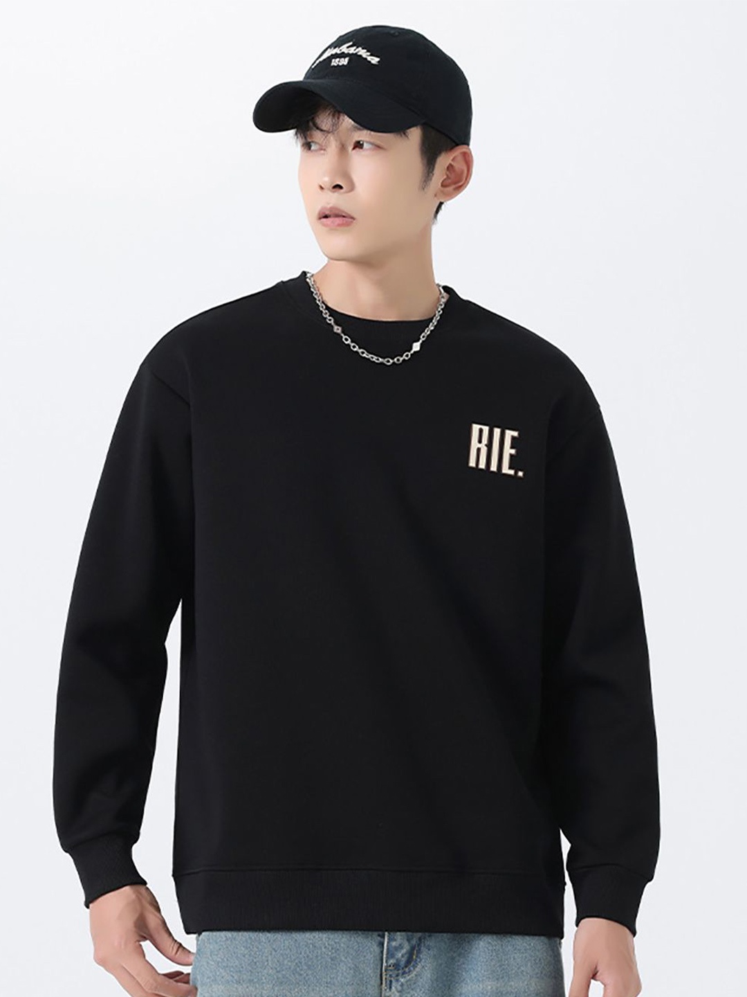 

StyleCast x Revolte Men Round Neck Sweatshirt, Black