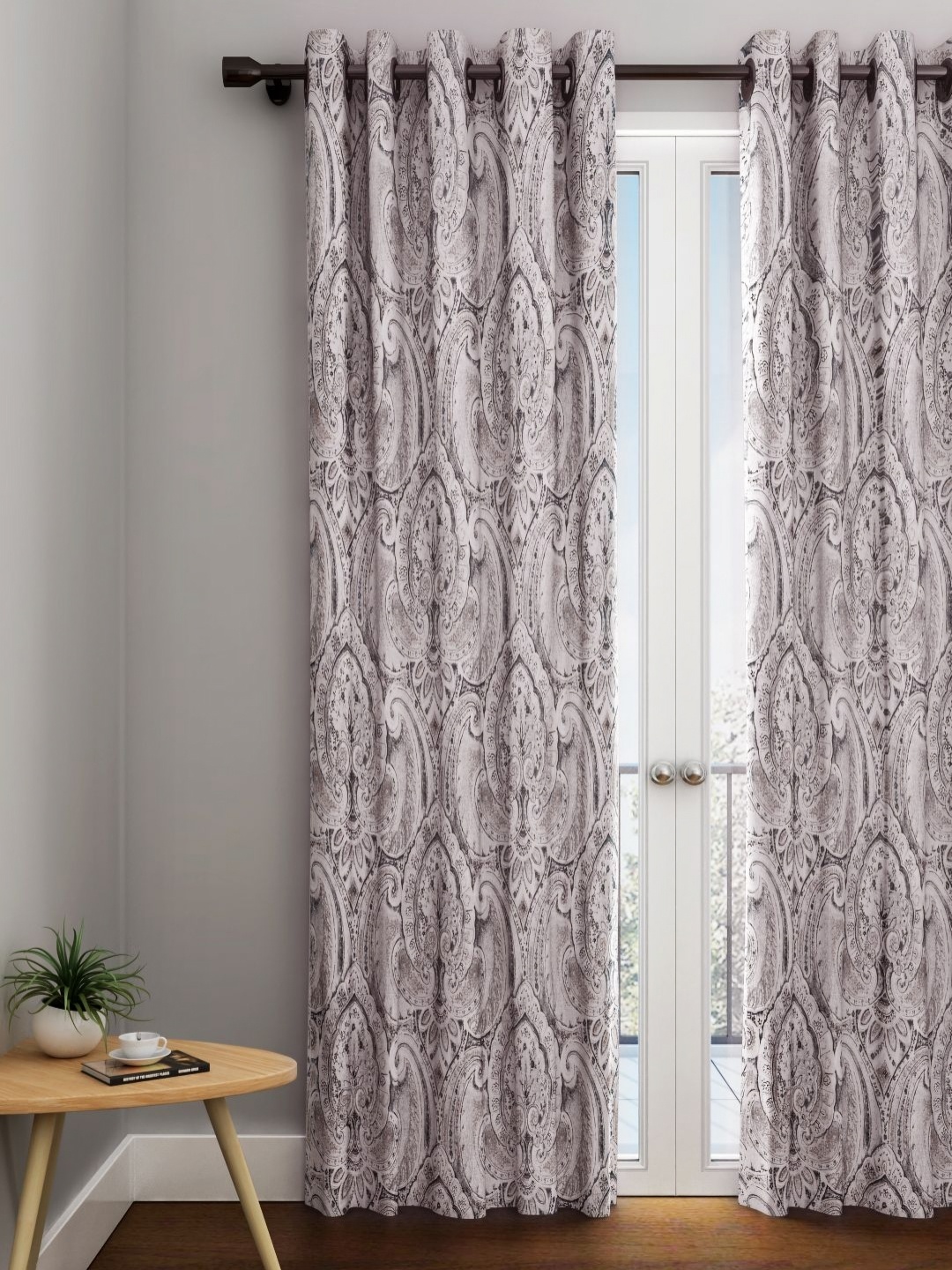 

URBAN DREAM Purple & Brown Ethnic Motifs Long Door Curtain