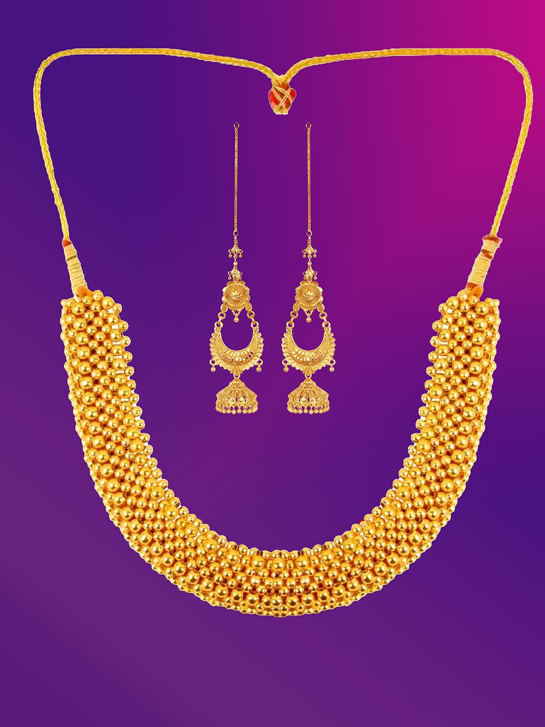 

Lila Gold Plated Beadded Jewellery Set