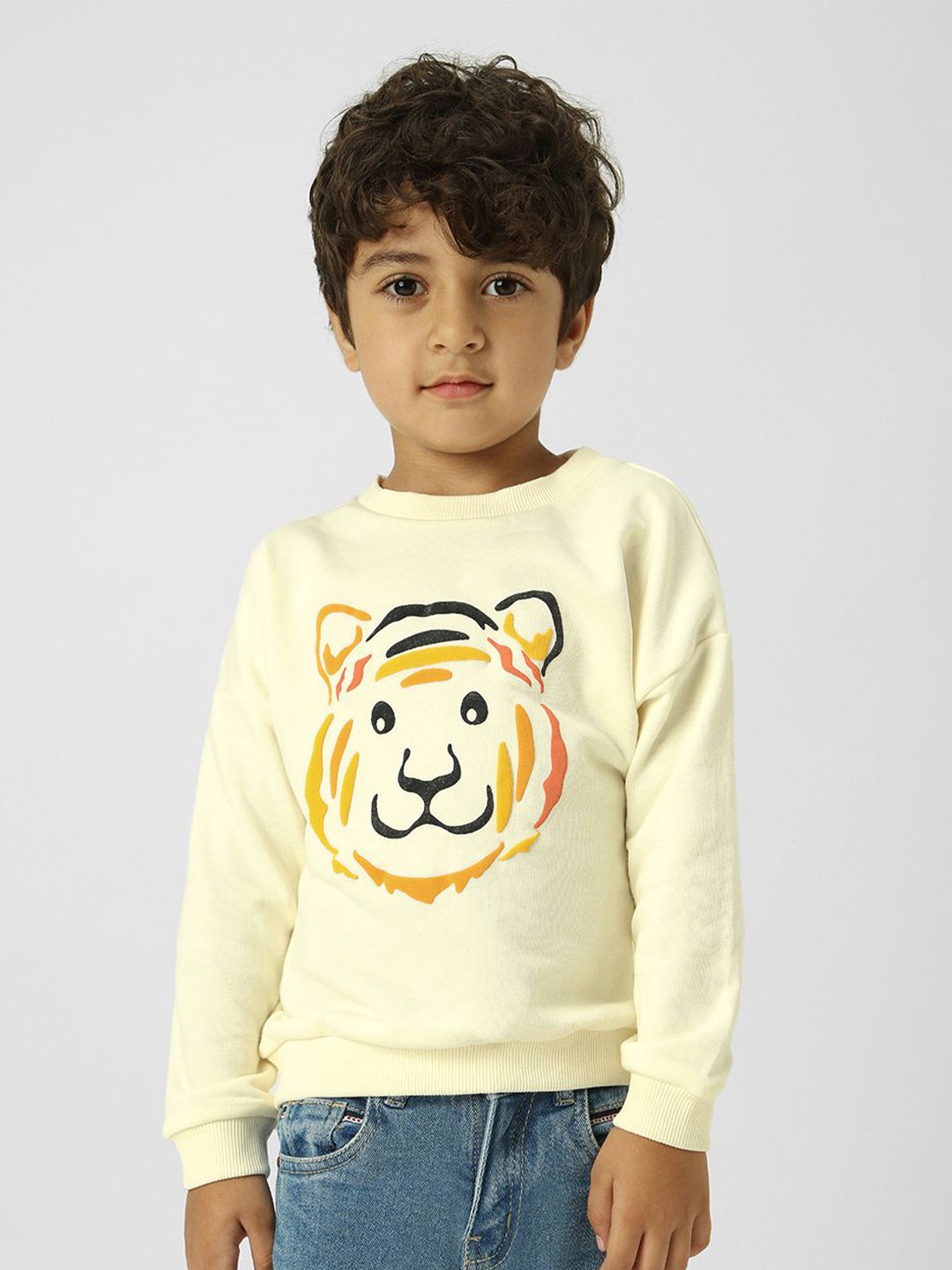 

Nauti Nati Boys Animal Printed Pullover Sweatshirt, Off white