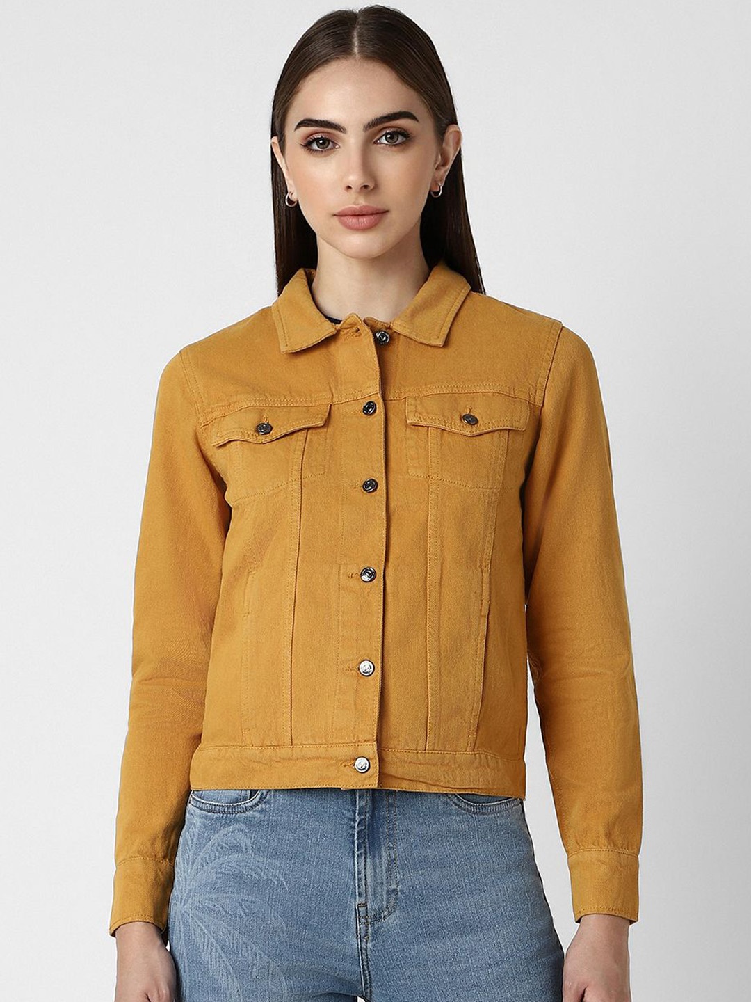 

Van Heusen Woman Cotton Open Front Jacket, Yellow
