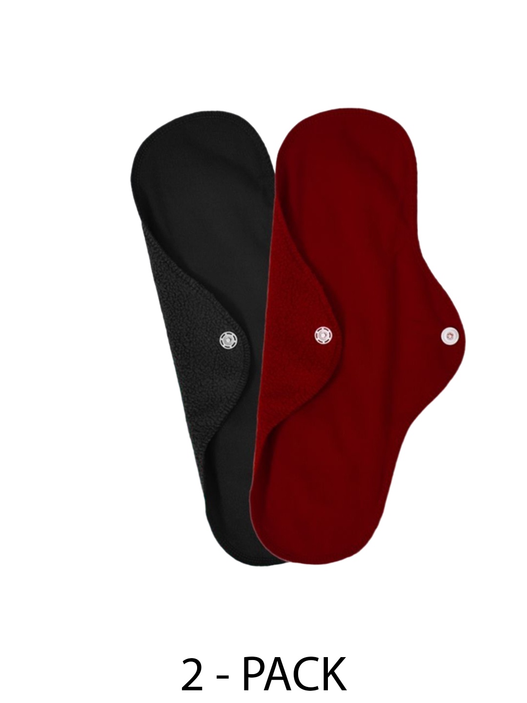 

CareDone Set Of 2 Washable & Reusable Leakproof Sanitary Cloth Pads, Black
