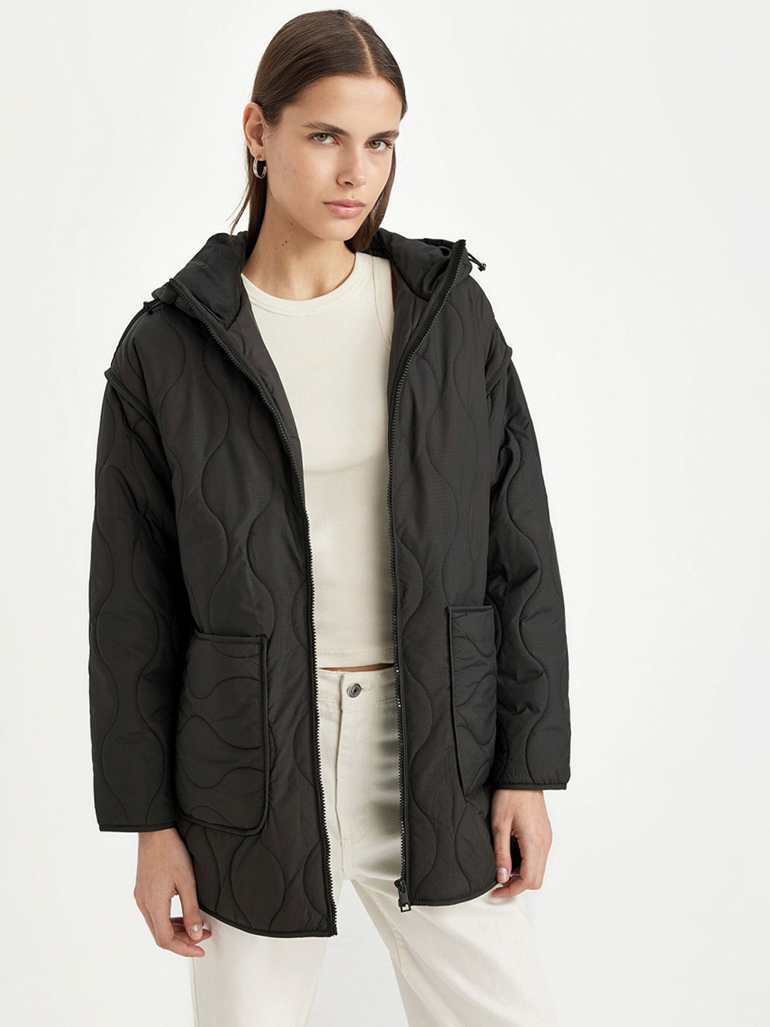 

DeFacto Women Longline Padded Jacket, Na