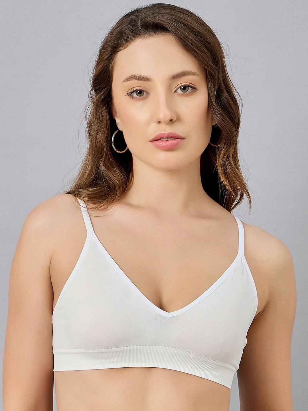 

DressBerry Seamless Solid Medium Coverage Non Padded Everyday Bra, White