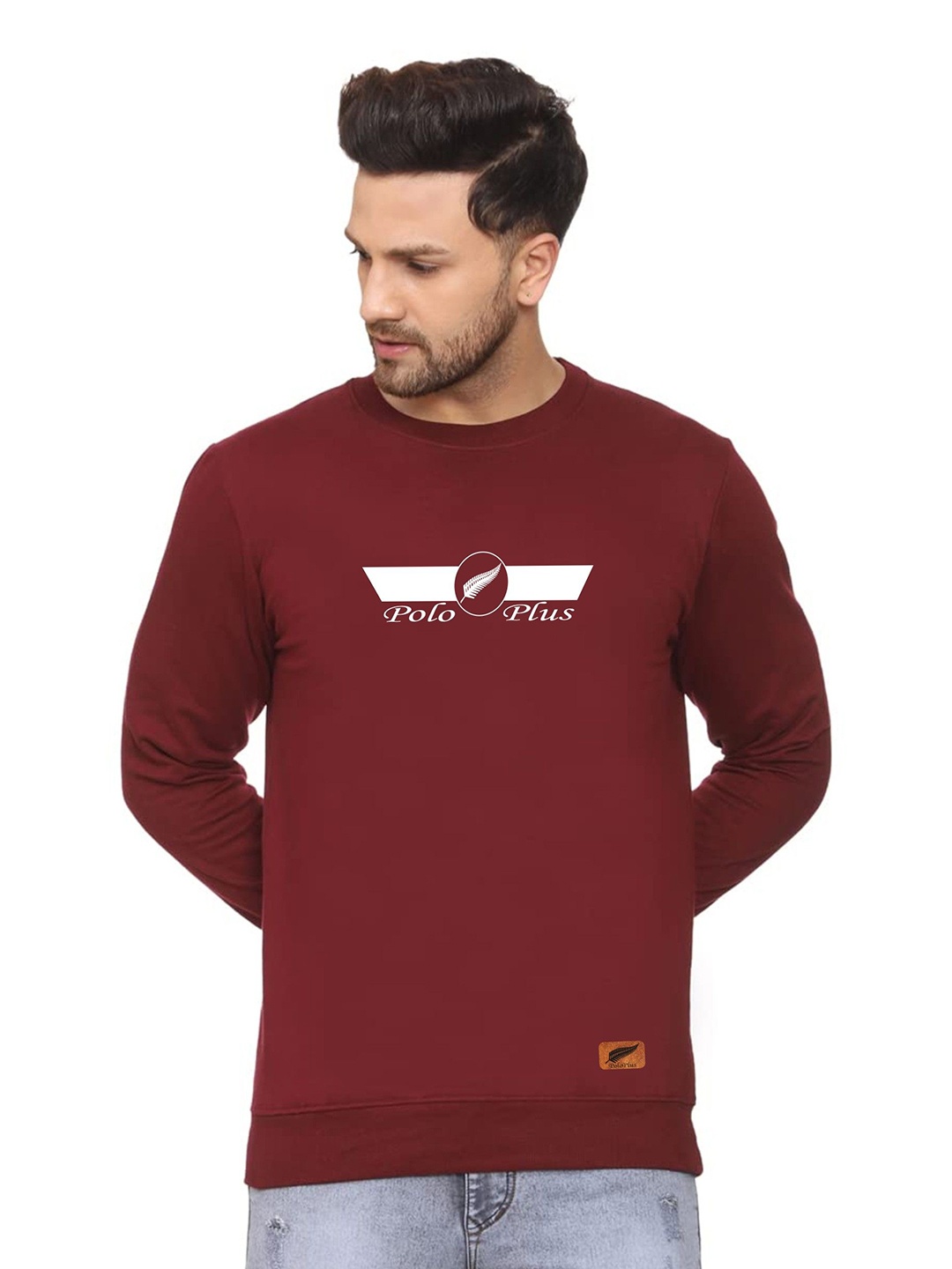 

Polo Plus Men Printed Sweatshirt, Maroon