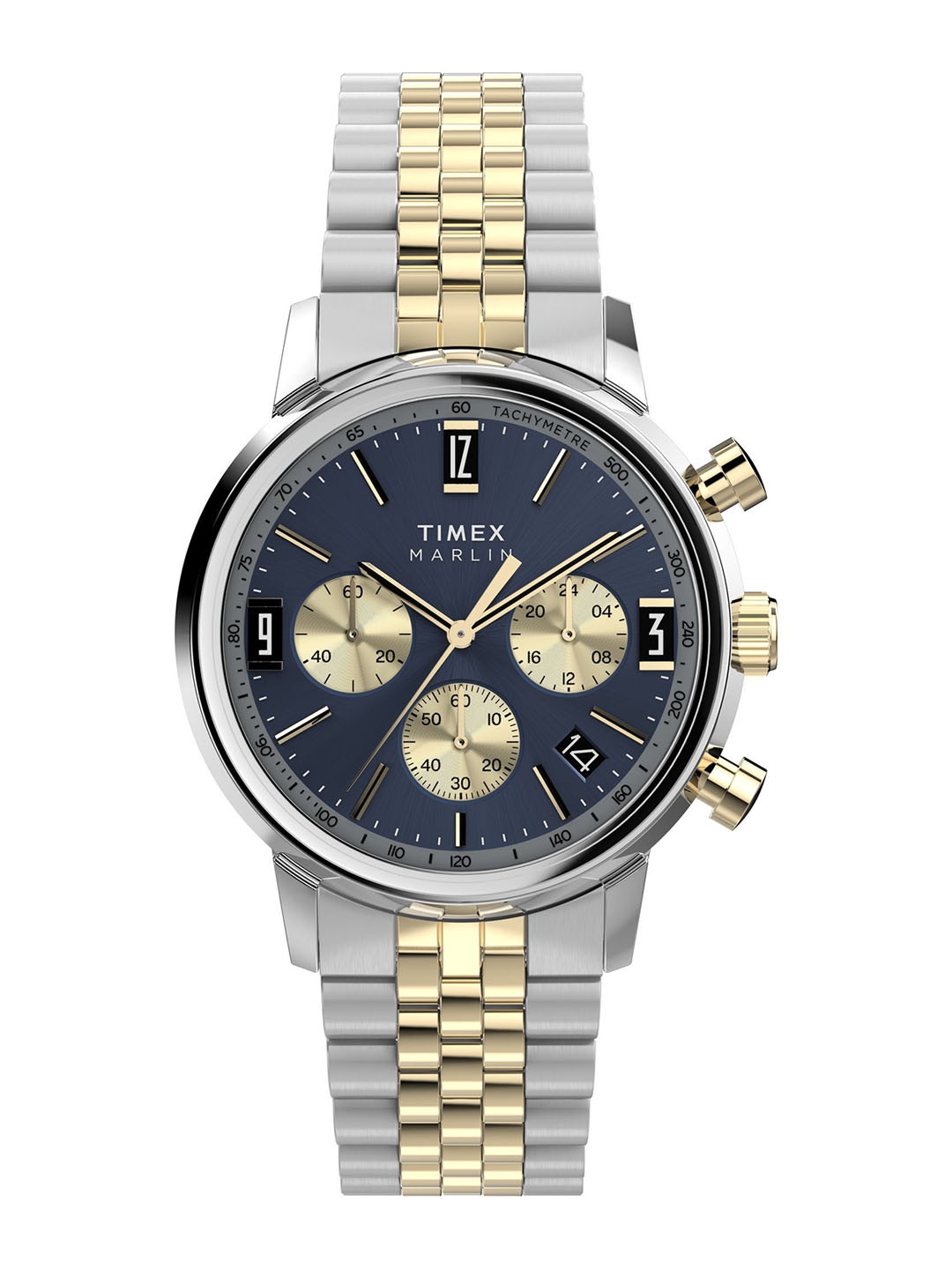 

Timex Men Marlin Round Dial & Stainless Steel Straps Analogue Watch TW2W60200UJ, Blue