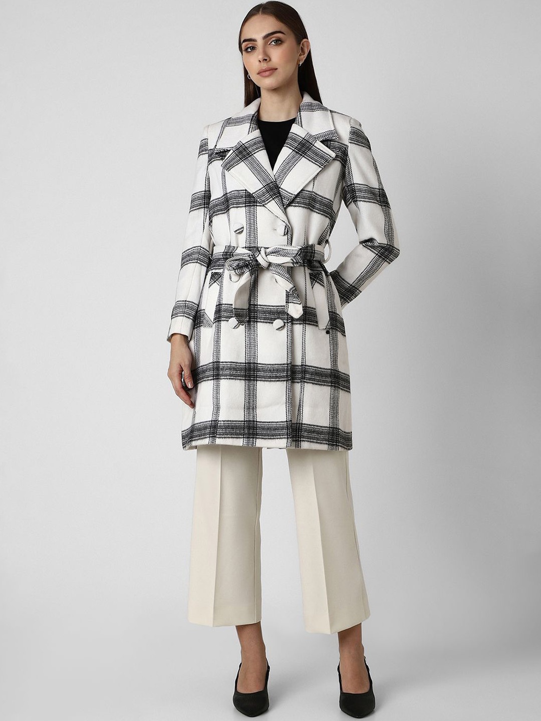 

Van Heusen Woman Checked Open Front Jacket, White