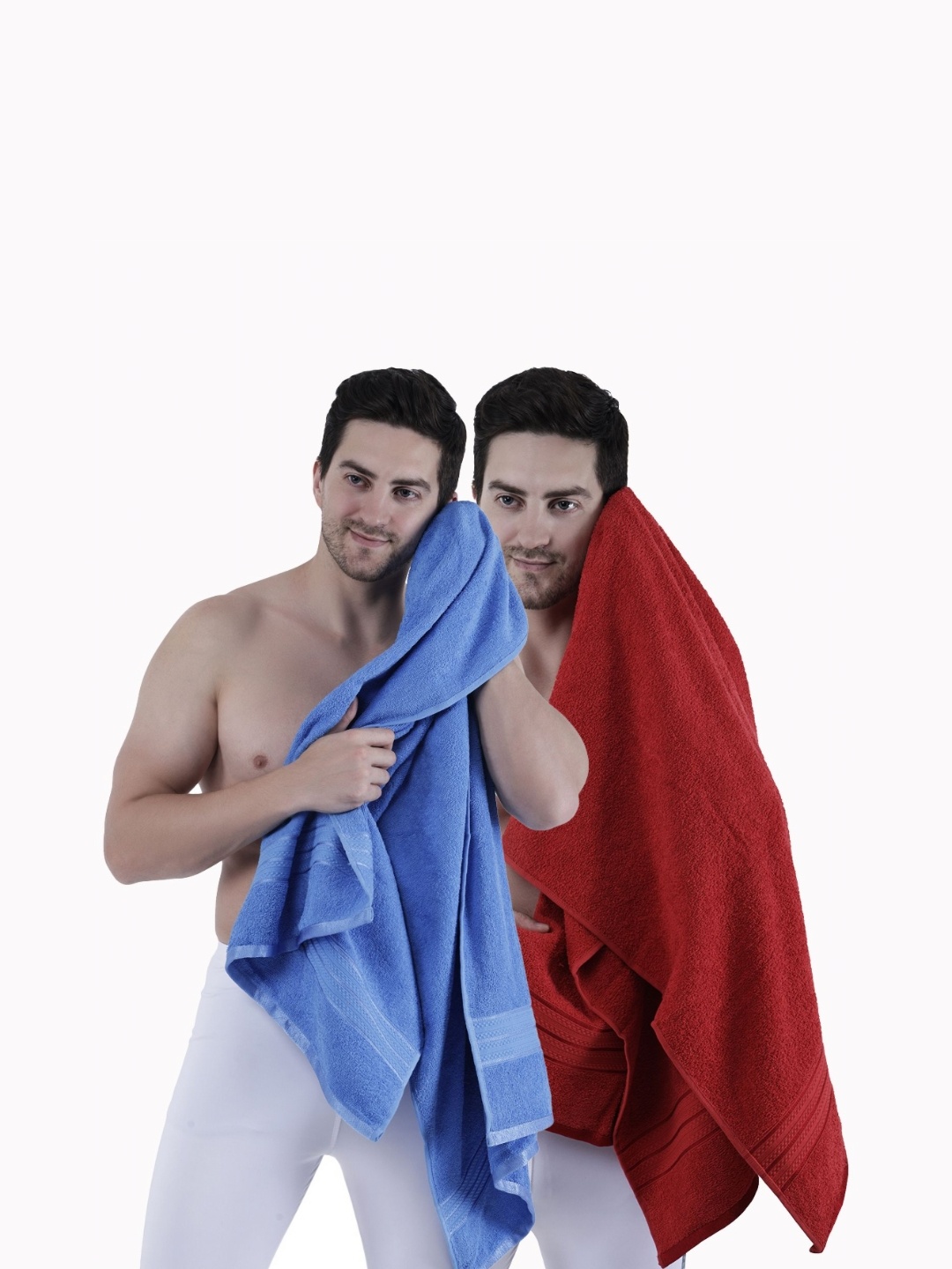 

Dollar Blue & Red 2 Pieces Cotton 400 GSM Bath Towel