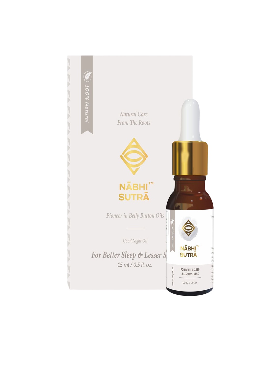 

Nabhi Sutra Belly Button Oil For Better Sleep & Lesser Stress - 15 ml, Gold