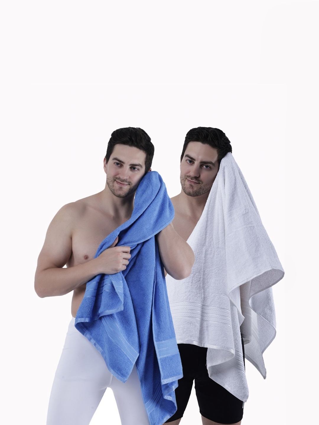 

Dollar White & Blue 2 Pieces Cotton 400 GSM Bath Towel