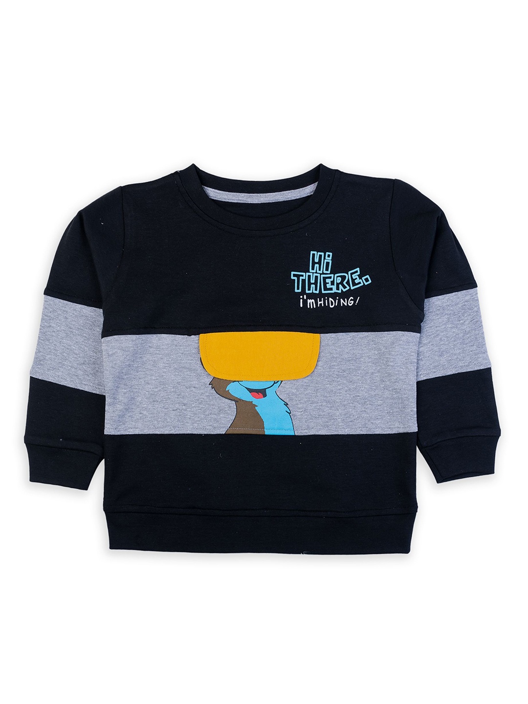 

Cutopies Boys Colourblocked Round Neck Pullover Sweatshirt, Navy blue