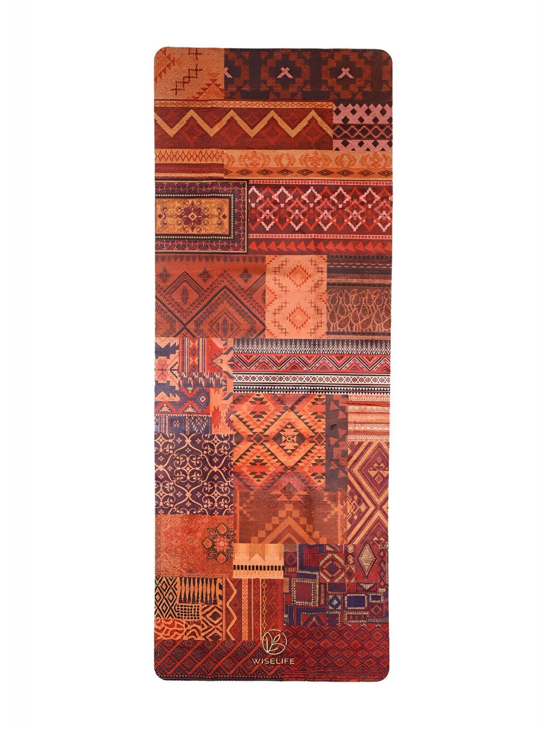 

WiseLife Brown Printed Rectangular Anti-Skid Yoga Mat With Yoga Bag