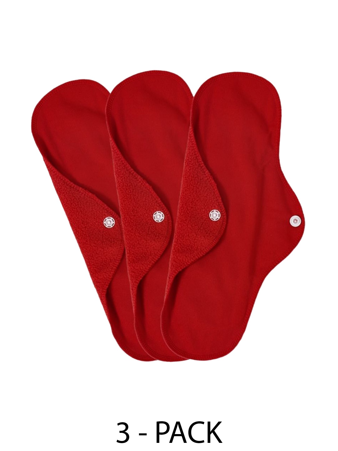 

CareDone 3Pcs Washable and Reusable Leakproof Sanitary Cloth Pads, Red