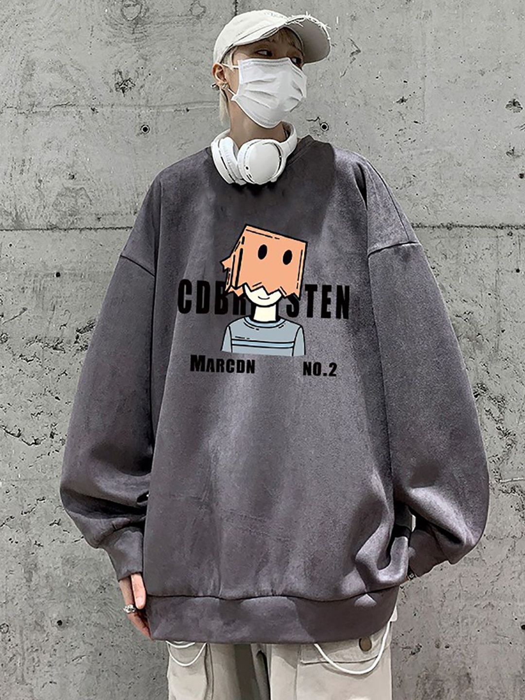 

StyleCast x Revolte Men Graphic Print Pullover Sweatshirt, Grey