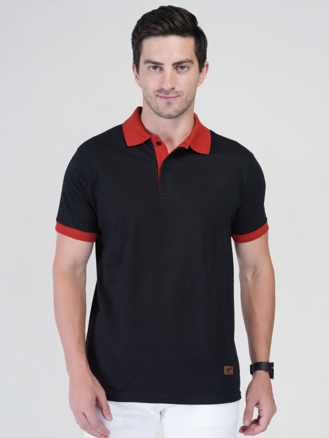 

Polo Plus Men Bio Finish Solid Polo Collar Cotton T-shirt, Black