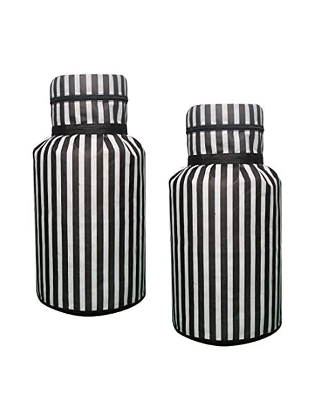 

prettykrafts Black 2 Pieces Striped Reusable Multi-Utility Organisers