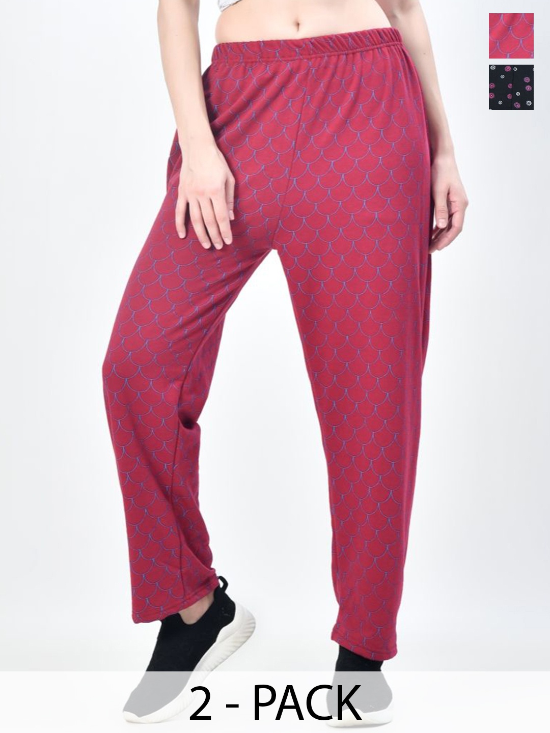 

BAESD Women Pack Of 2 Printed Track Pants, Pink