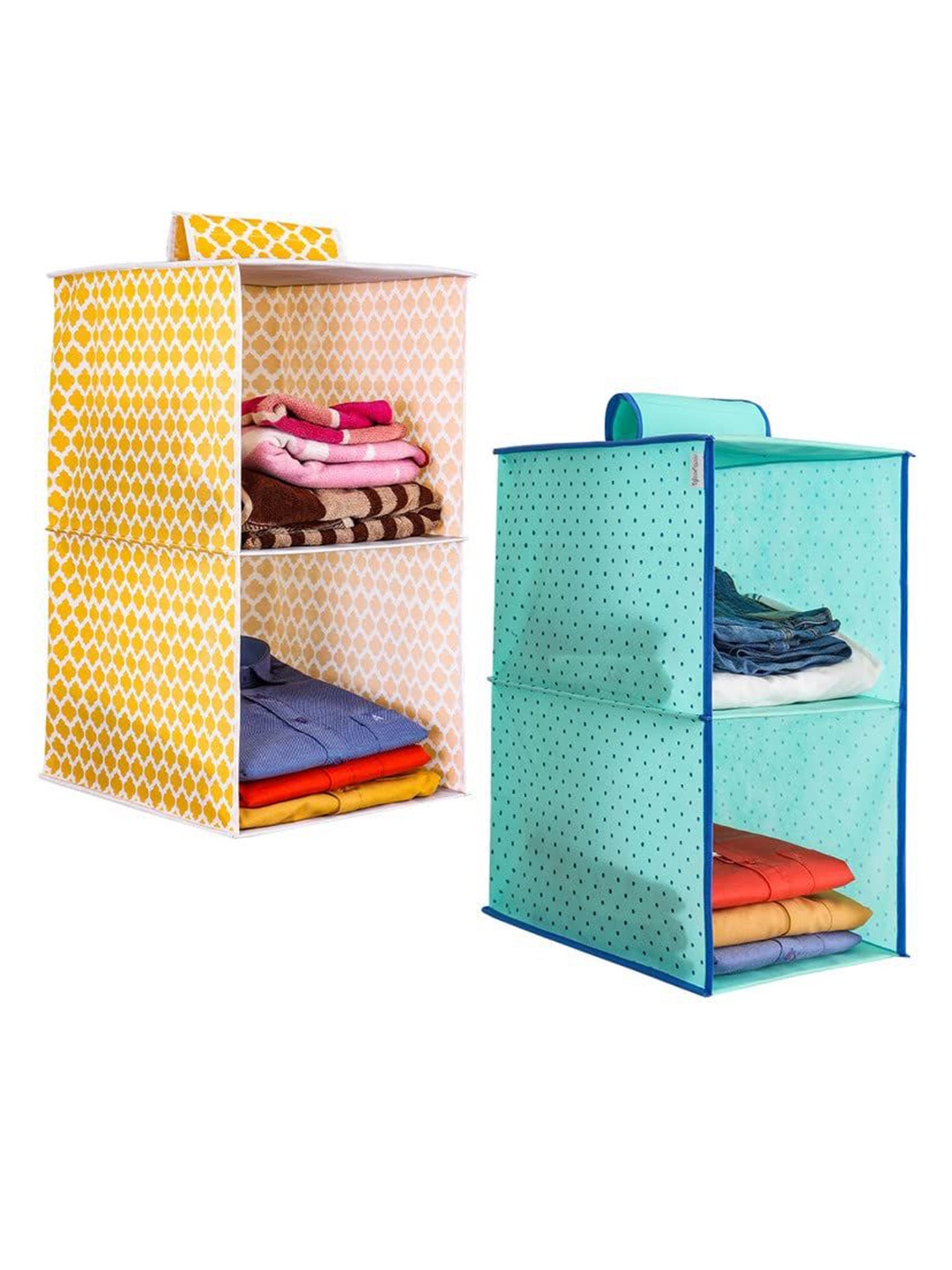 

prettykrafts Yellow & Blue 2 Pieces Reusable Multi-Utility Organisers
