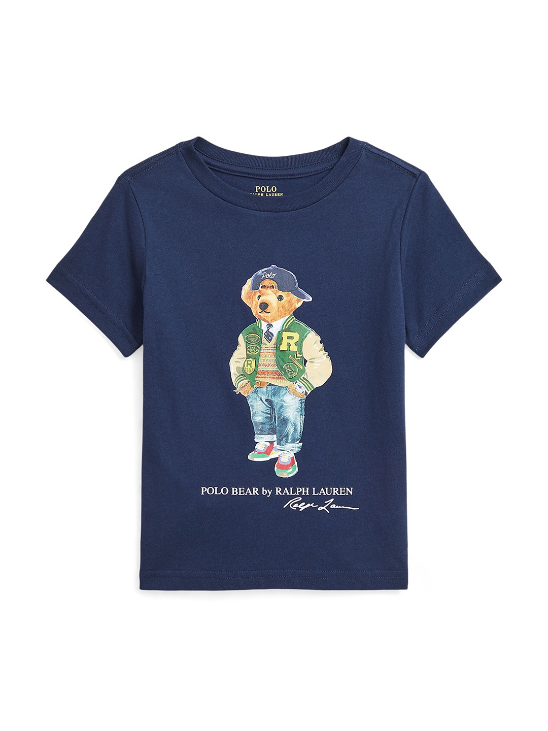 

Polo Ralph Lauren Boys Graphic Printed Round Neck Cotton Slim Fit T-shirt, Navy blue