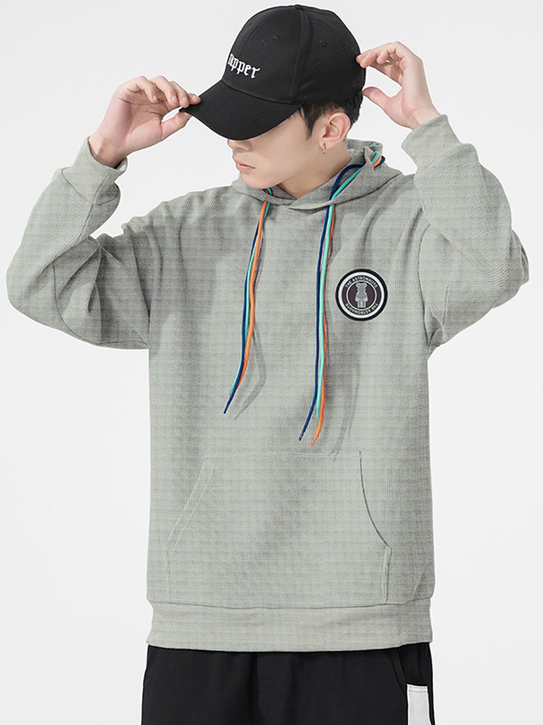 

StyleCast x Revolte Men Hooded Sweatshirt, Grey