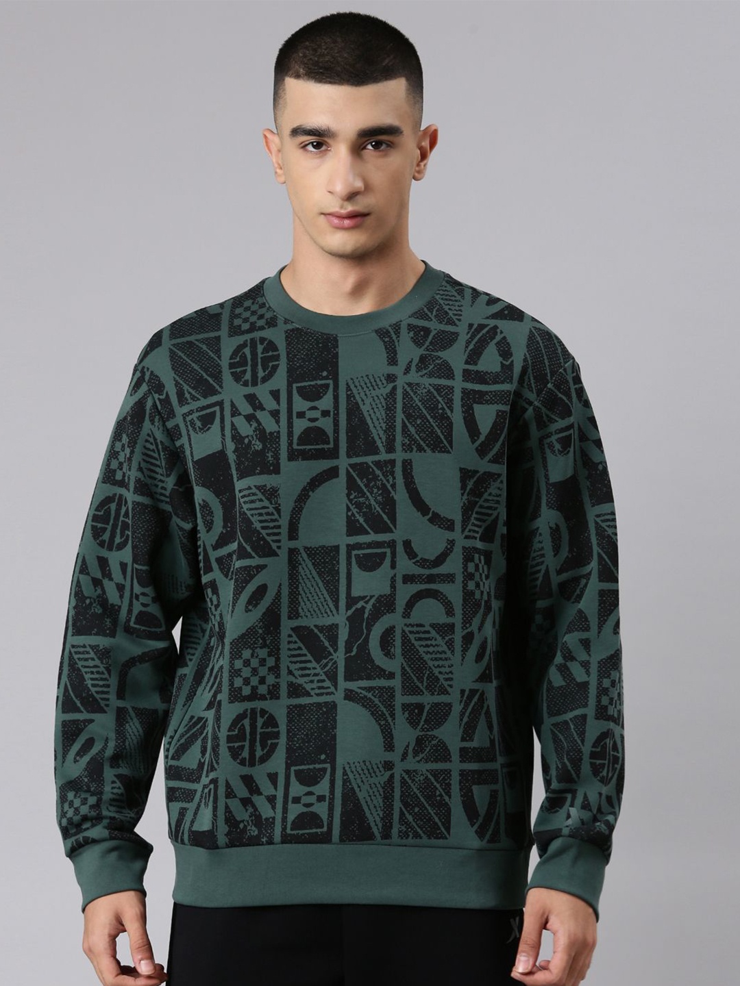 

Xtep Men Printed Sweatshirt, Green