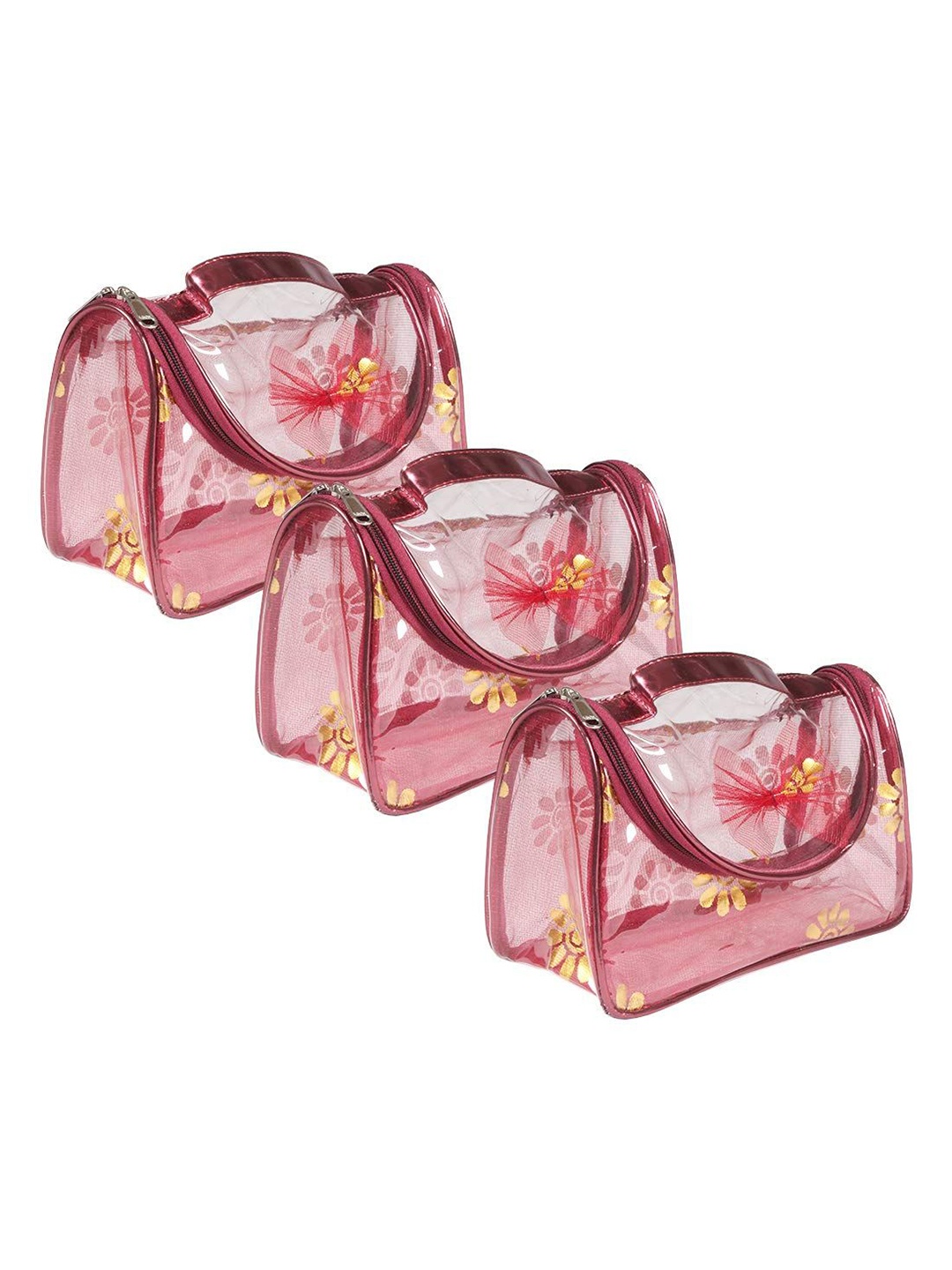 

prettykrafts Maroon 3 Pieces Printed Reusable Multi-Utility Organisers