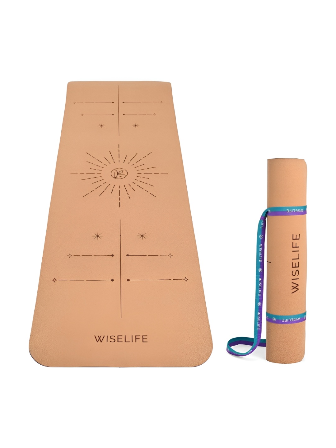 

WiseLife Brown Geometric Printed Anti-Skid Extra Thick Yoga Mat With Strap