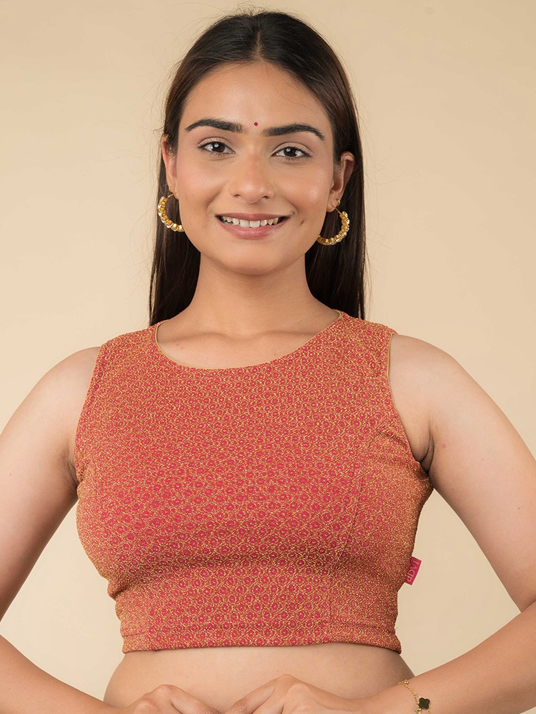 

Bindigasm's Advi Women Embellished Saree Blouse, Pink