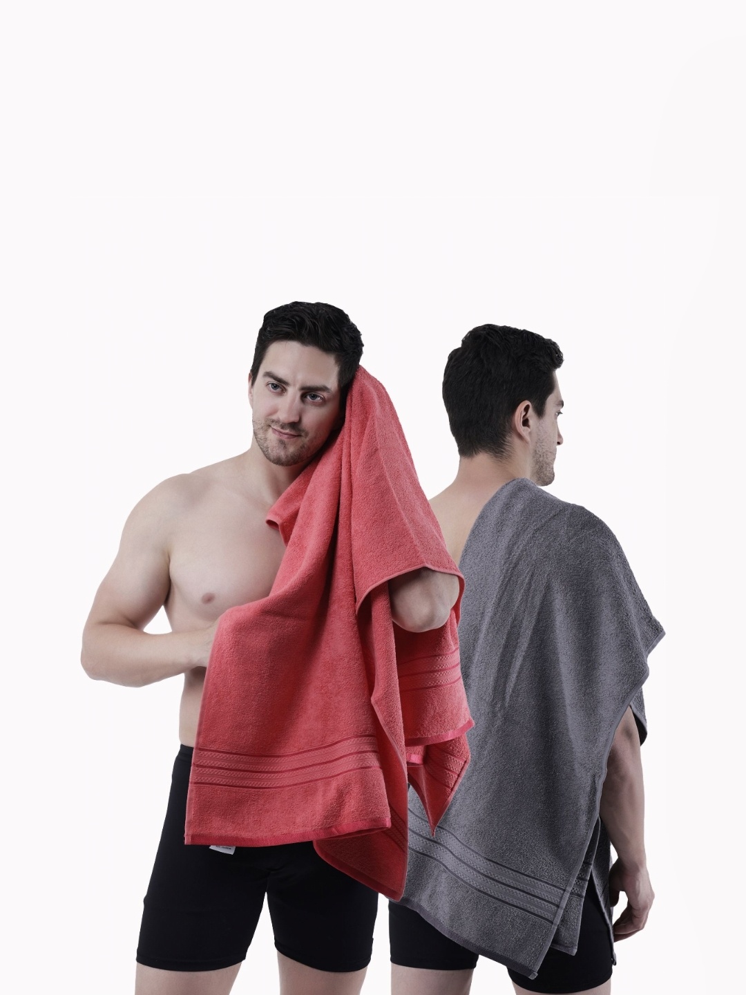 

Dollar Grey & Peach 2 Pieces Cotton 400 GSM Bath Towel