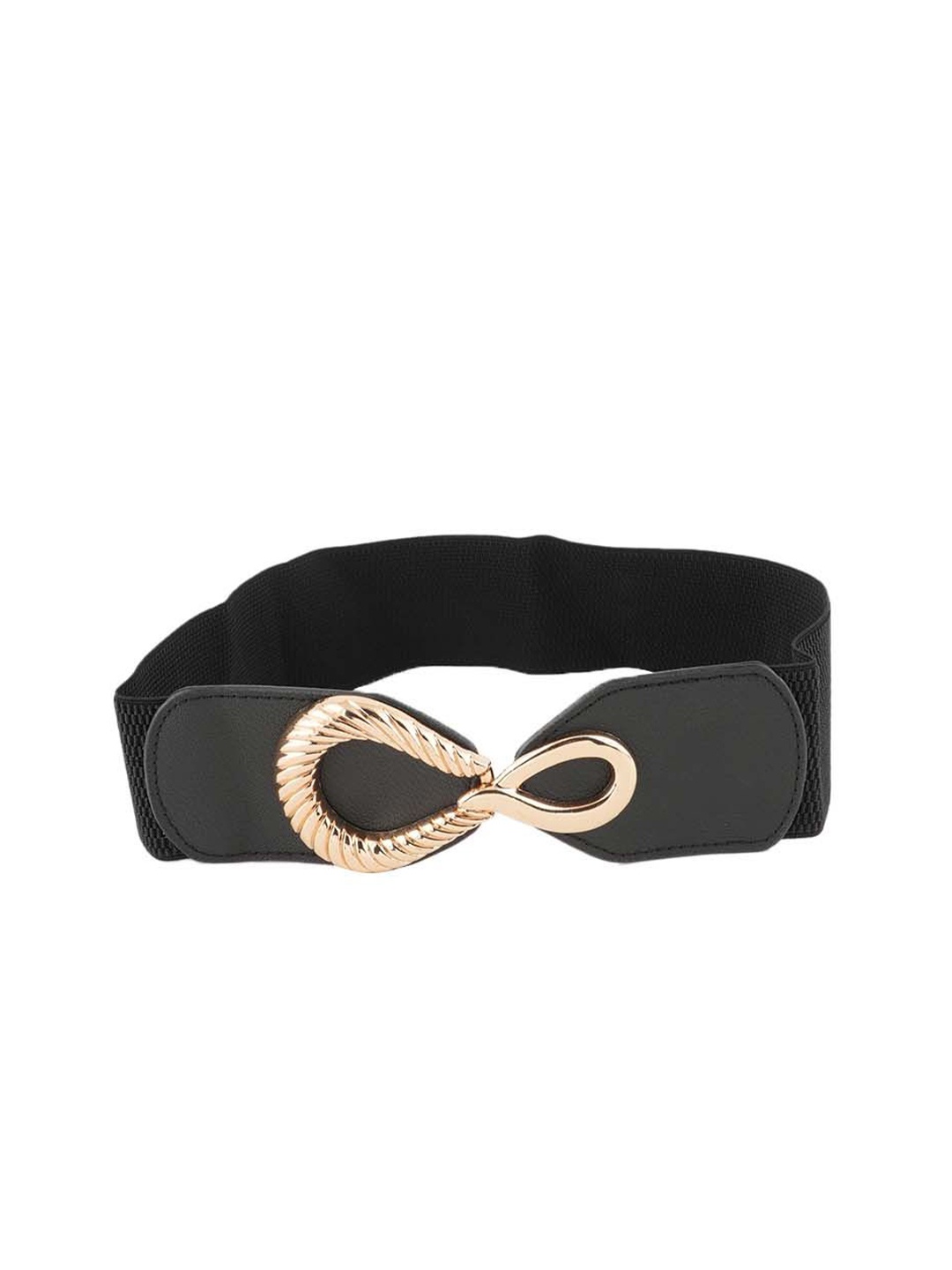 

Style Shoes Women Interlock Closure Stretchable Textured Belt, Black