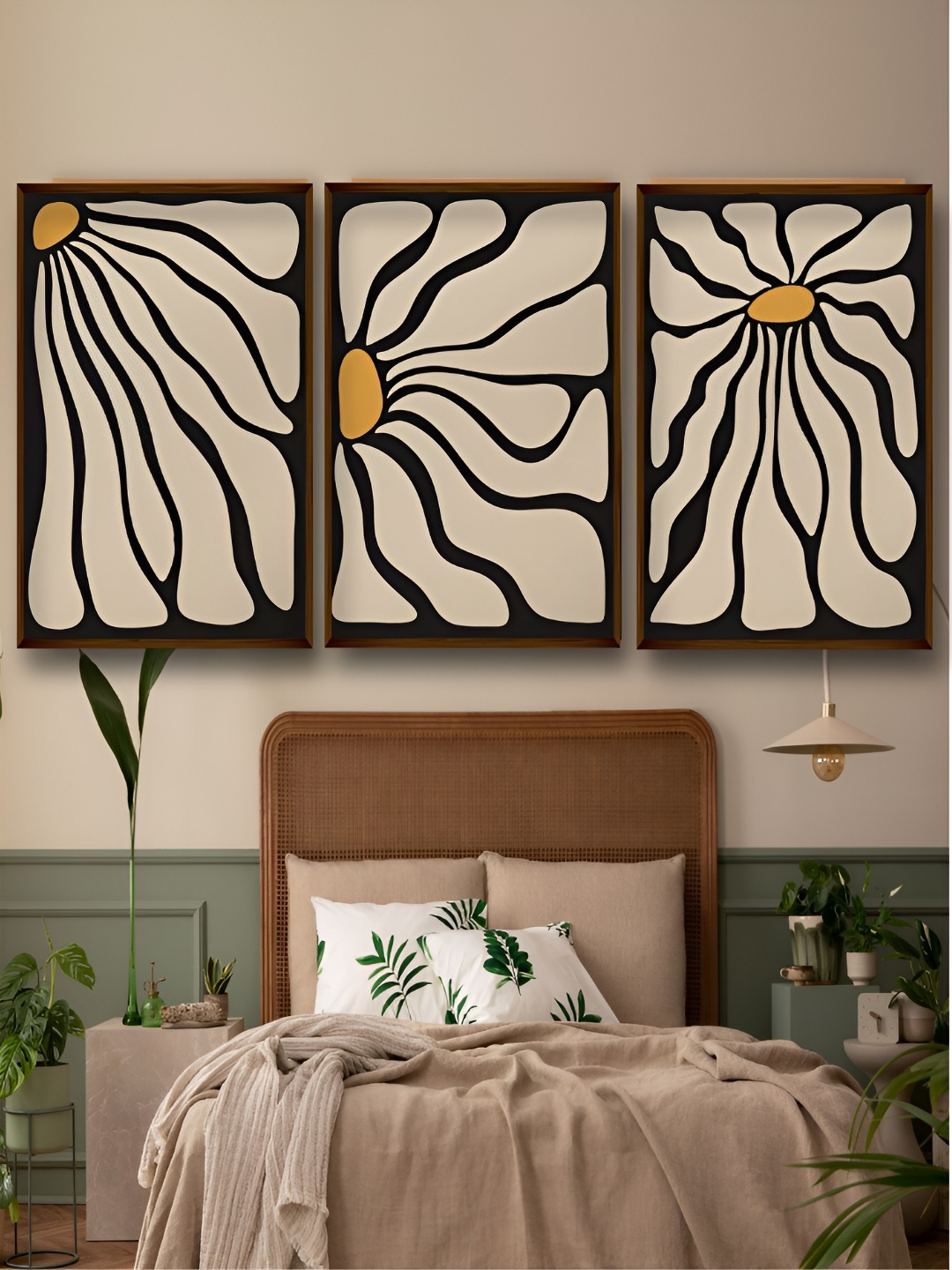 

Artsense White & Yellow Canvas Abstract Wall Paintings
