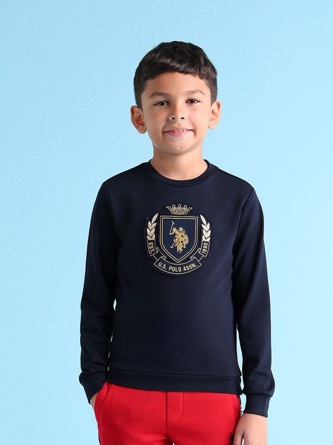 

U.S. Polo Assn. Kids Boys Printed Pullover Sweatshirt, Navy blue