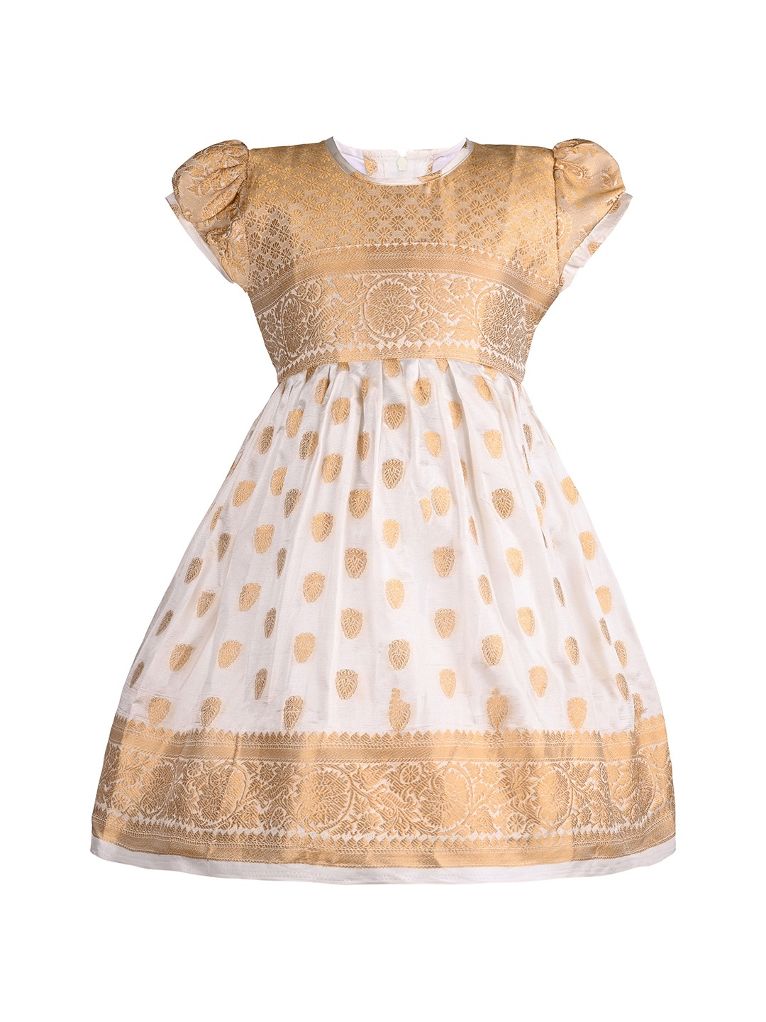 

Wish Karo Girls Woven Design Fit & Flare Dress, White