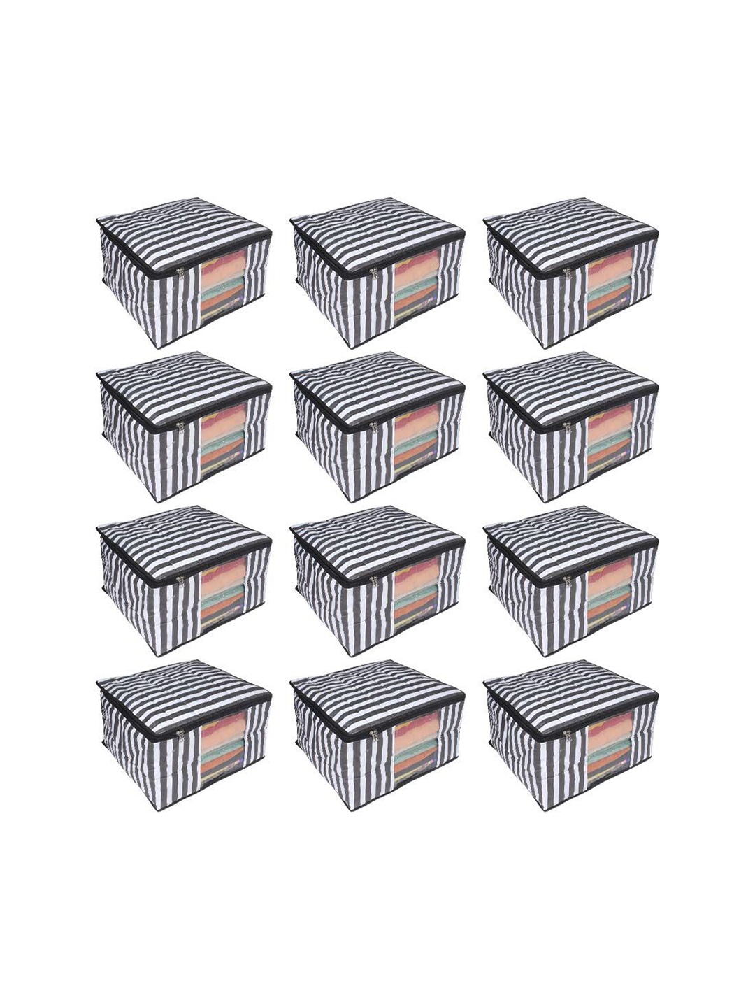 

prettykrafts Black 12 Pieces Reusable Multi-Utility Organisers