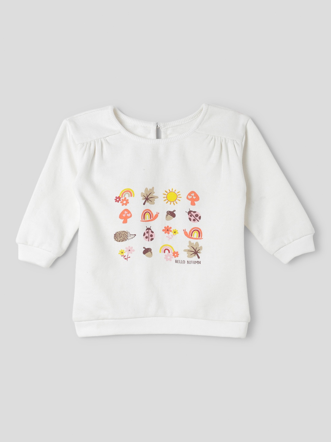 

Somersault Girls Graphic Printed Pure Cotton Pullover Sweatshirt, White