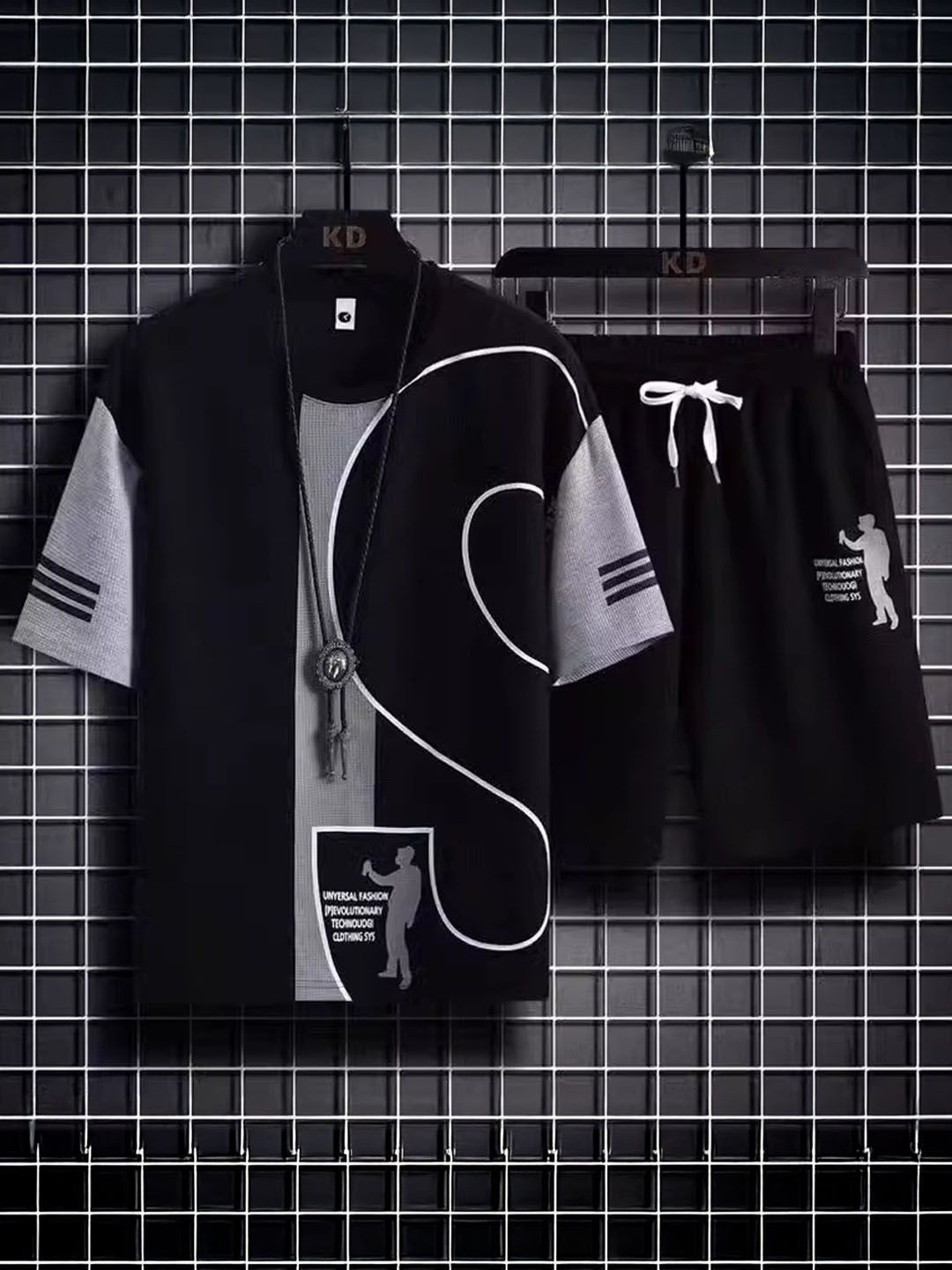 

StyleCast Black Printed T-Shirt & Shorts