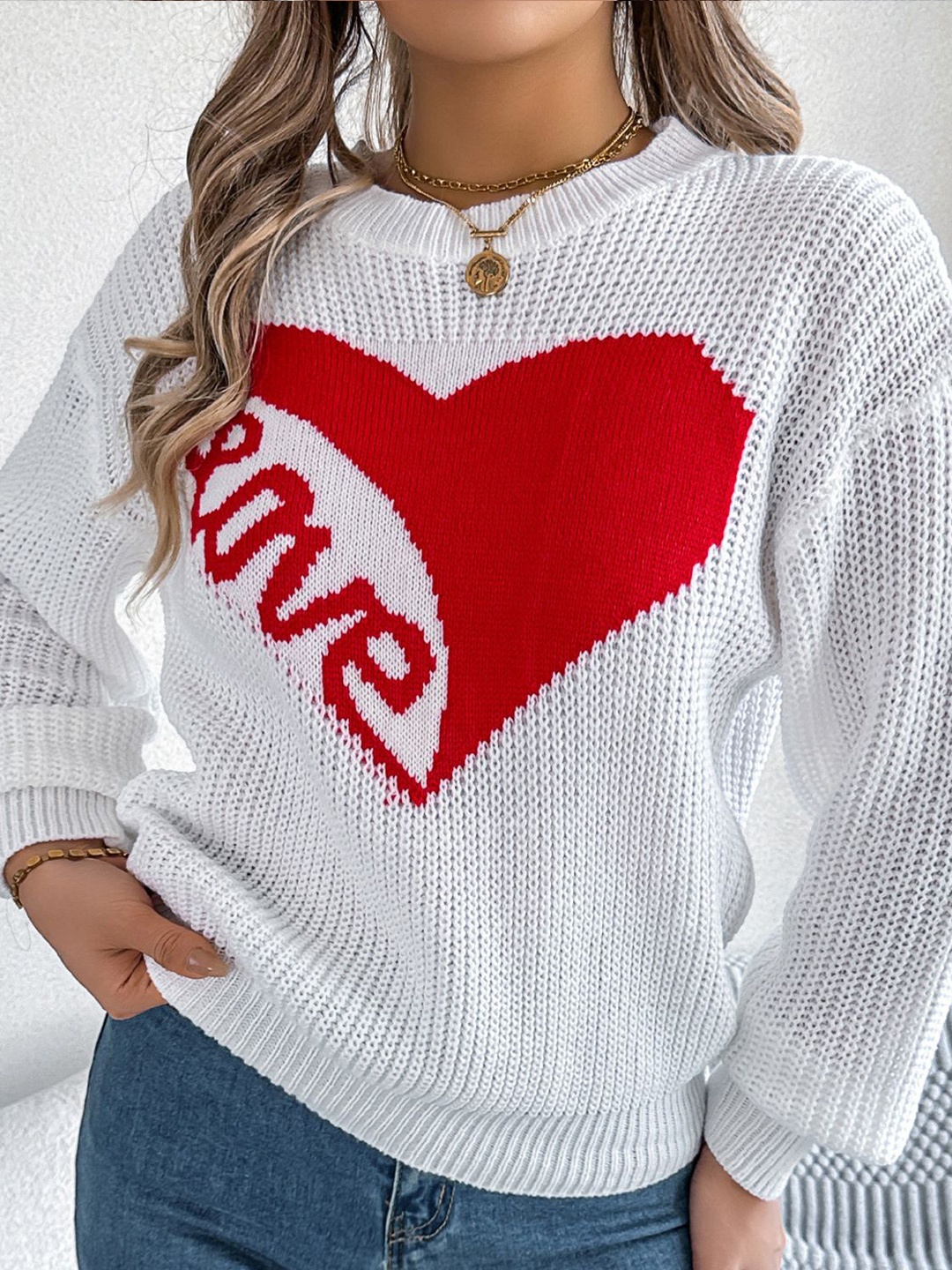 

StyleCast x Revolte Women Cable Knit Pullover, White