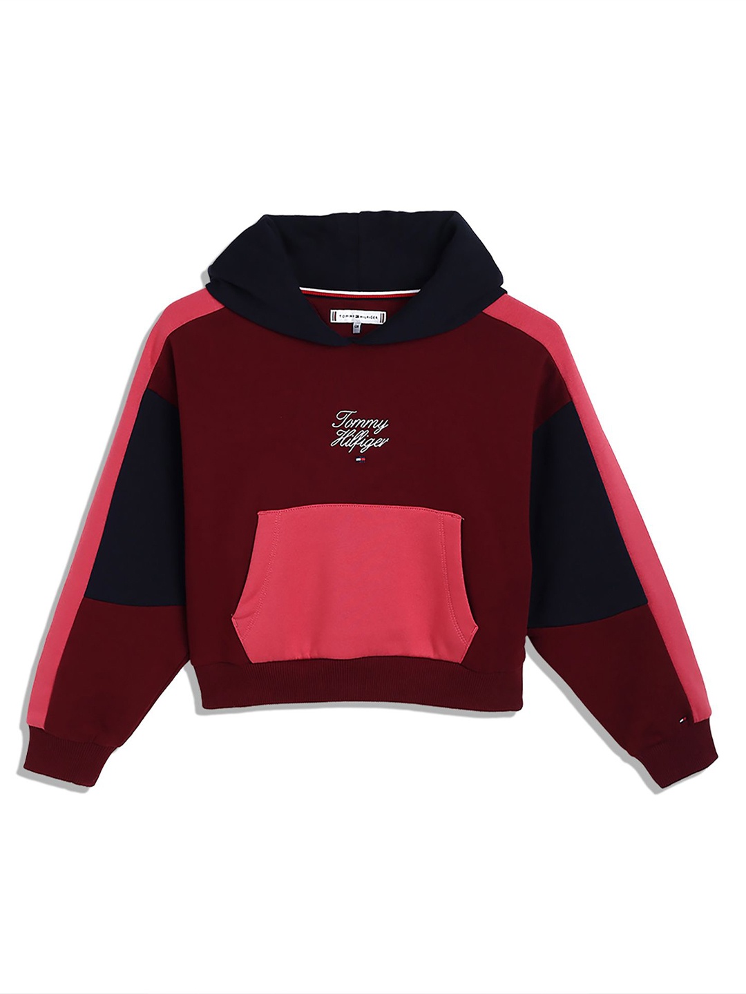 

Tommy Hilfiger Girls Colourblocked Pullover, Maroon